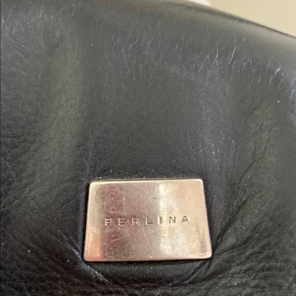 Perlina Black Messenger Bag with Flap-Over Design Adjustable Strap - Picture 2 of 13